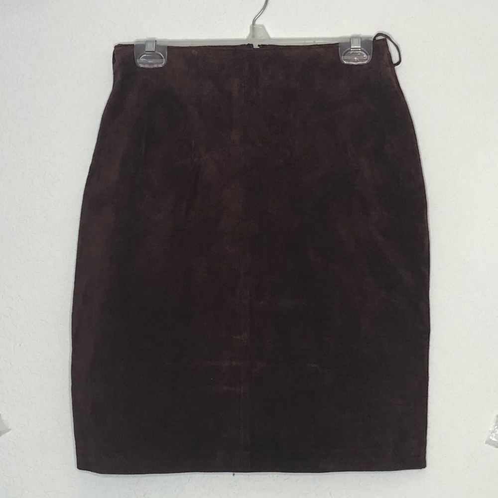 Jacqueline Ferrar Brown suede skirt